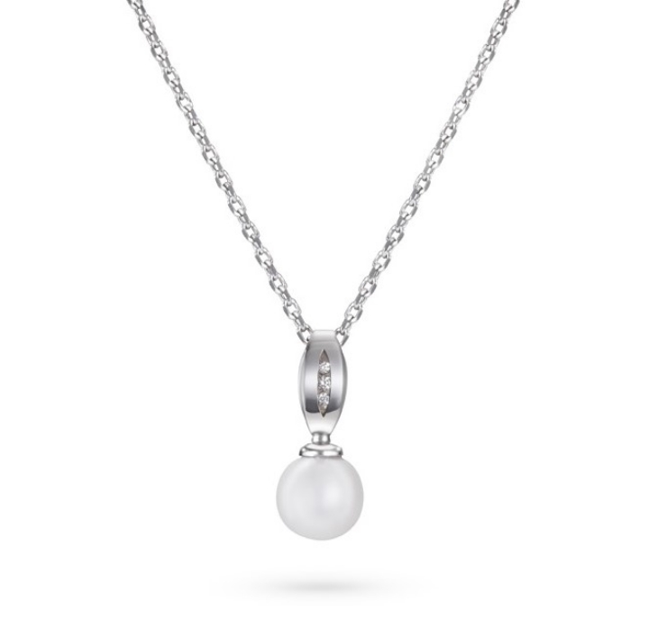 Obrázek Přívěsek LOEE Pearls z bílého zlata s diamanty a perlou