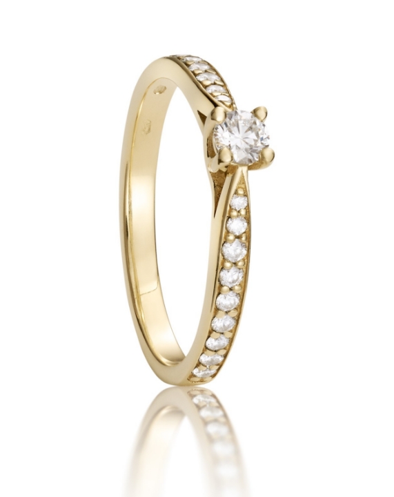 Obrázek Zásnubní prsten LOEE ze žlutého zlata s diamanty