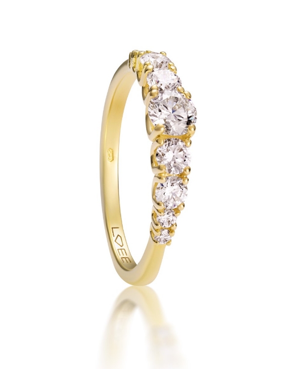 Obrázek Prsten LOEE Glare ze žlutého zlata s diamanty