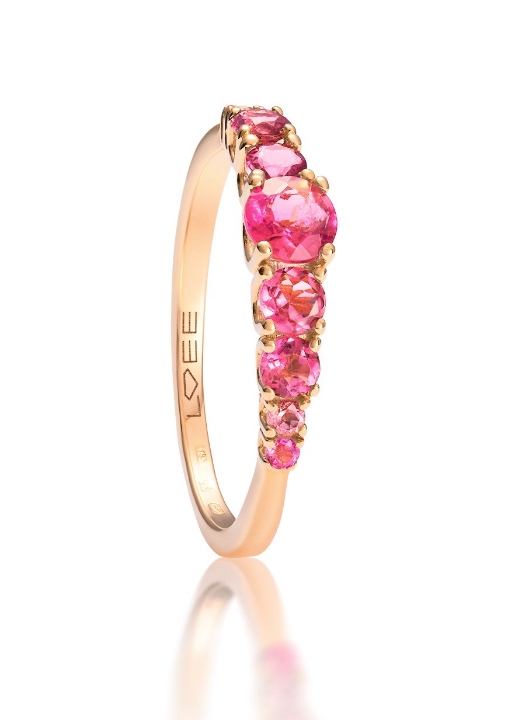 Obrázek Prsten LOEE Glare z růžového zlata s turmalíny