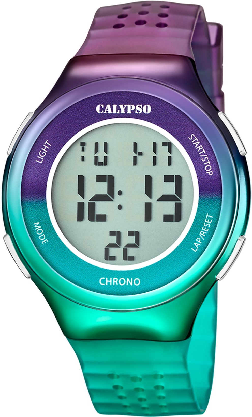 Orologio Calypso K5786/2 Color Splash: Cassa 44,8 Mm E Cinturino In Caucciù Arancione, Cronografo Al Quarzo Digitale, Garantito 2 Anni
