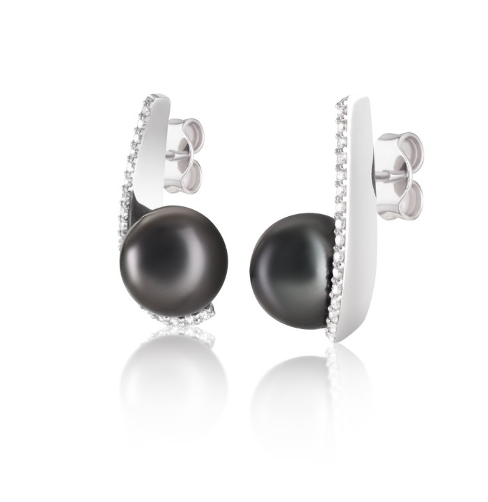 Obrázek Náušnice LOEE Pearls z bílého zlata s diamanty a perlami