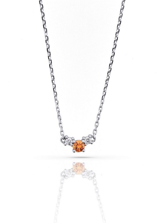Obrázek Náhrdelník LOEE Sparkle z bílého zlata s diamanty a multisafírem