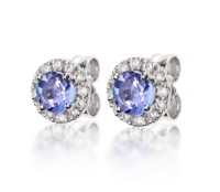 Obrázek Náušnice LOEE Palette Diamonds z bílého zlata s diamanty a tanzanity