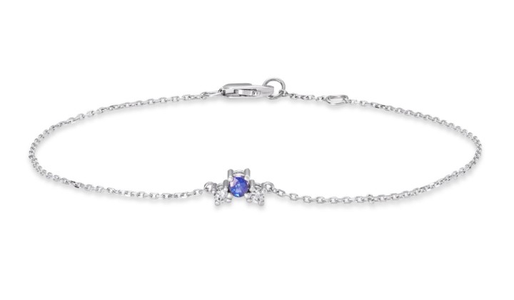 Obrázek Náramek LOEE Sparkle z bílého zlata s diamanty a multisafírem