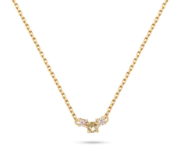 Obrázek Náhrdelník LOEE Sparkle ze žlutého zlata s diamanty a multisafírem