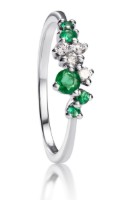 Zobrazit detail produktu - Prsten LOEE Sparkle z bílého zlata s diamanty a smaragdy Obrázek Prsten LOEE Sparkle z bílého zlata s diamanty a smaragdy