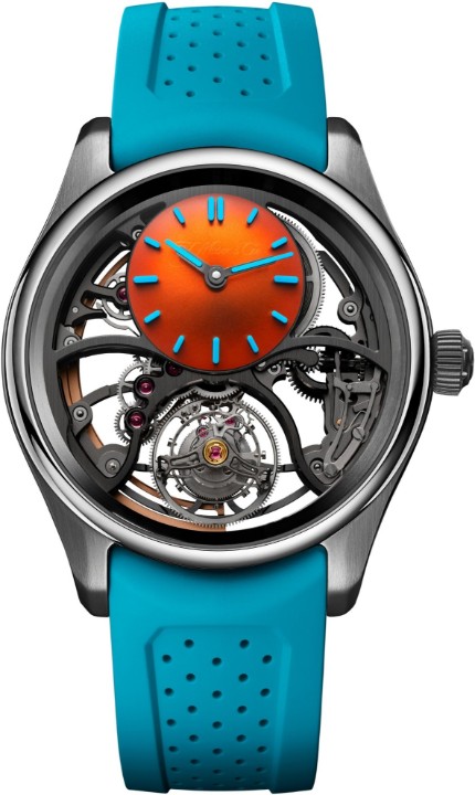 Obrázek H. Moser & Cie Pioneer Cylindrical Tourbillon Skeleton Spiced Aqua