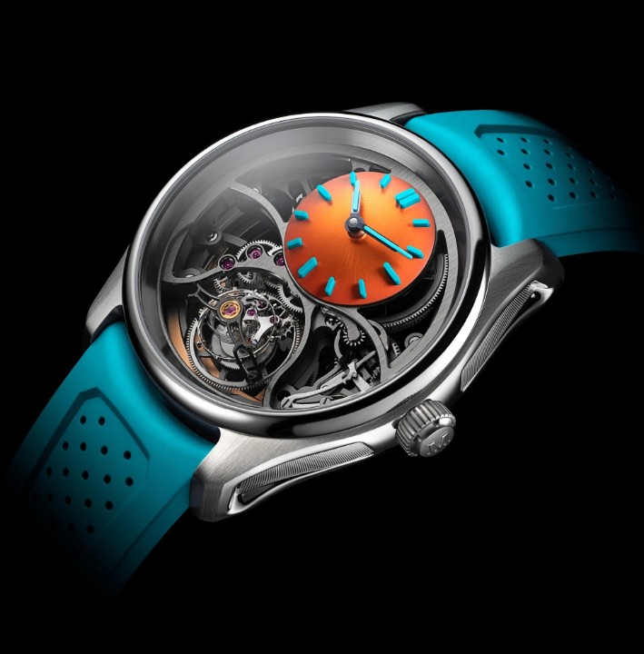 Obrázek H. Moser & Cie Pioneer Cylindrical Tourbillon Skeleton Spiced Aqua