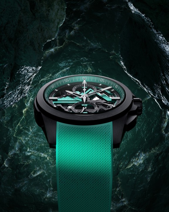 Obrázek NORQAIN Independence Skeleton Chrono Jade Limited Edition