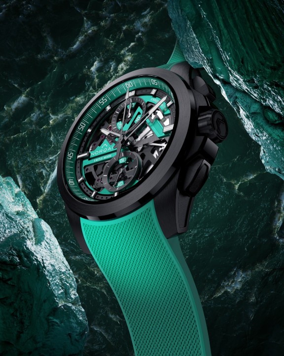 Obrázek NORQAIN Independence Skeleton Chrono Jade Limited Edition