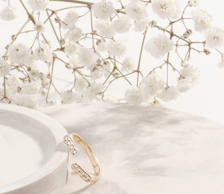 Obrázek Prsten LOEE AVA ze žlutého zlata s diamanty