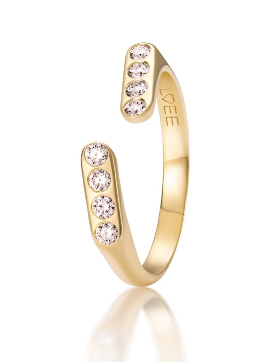 Obrázek Prsten LOEE AVA ze žlutého zlata s diamanty