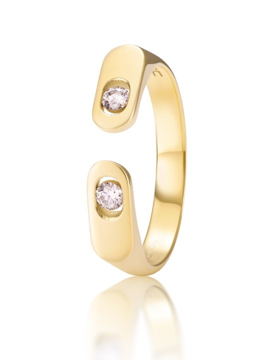 Obrázek Prsten LOEE AVA ze žlutého zlata s diamanty