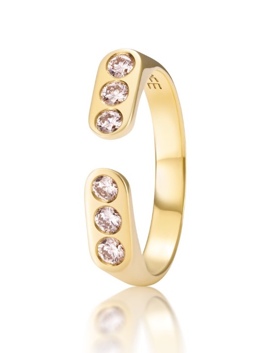 Obrázek Prsten LOEE AVA ze žlutého zlata s diamanty