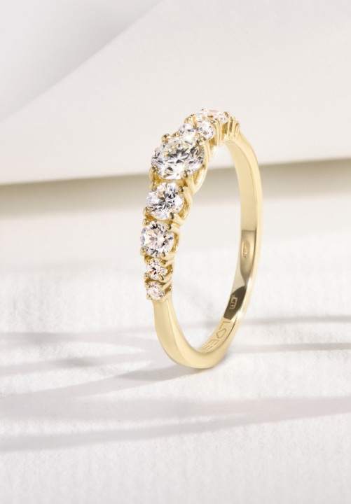 Obrázek Prsten LOEE Glare ze žlutého zlata s diamanty