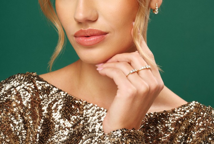 Obrázek Prsten LOEE Glare ze žlutého zlata s diamanty