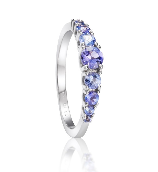 Obrázek Prsten LOEE Glare z bílého zlata s tanzanity