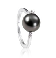 Obrázek Prsten LOEE Pearls z bílého zlata s diamanty a perlou