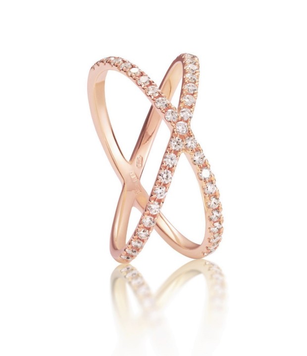 Obrázek Prsten LOEE Pure z růžového zlata s diamanty