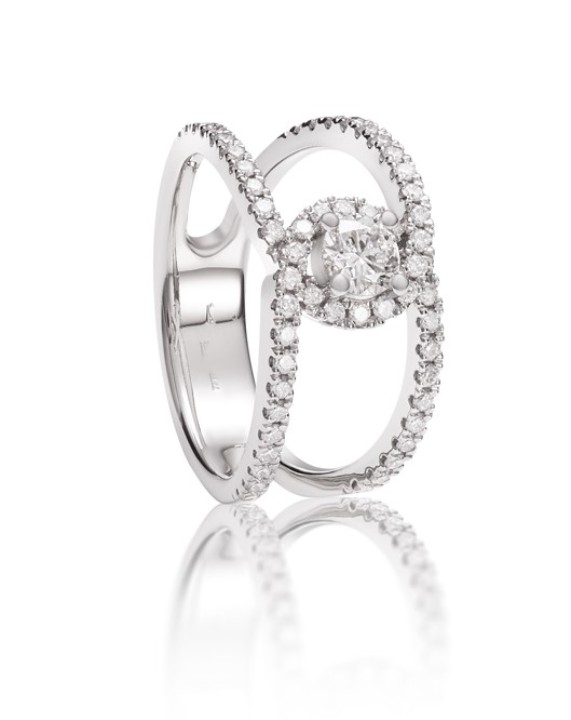 Obrázek Prsten LOEE Charm z bílého zlata s diamanty