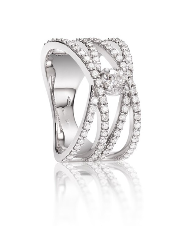 Obrázek Prsten LOEE Charm z bílého zlata s diamanty