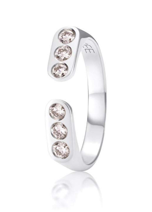 Obrázek Prsten LOEE AVA z bílého zlata s diamanty