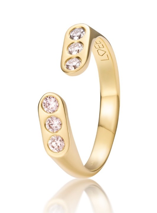 Obrázek Prsten LOEE AVA ze žlutého zlata s diamanty
