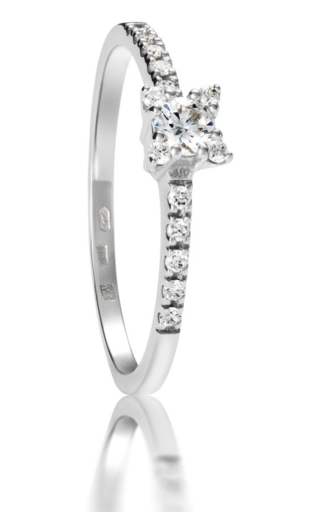 Obrázek Prsten LOEE z bílého zlata s diamanty