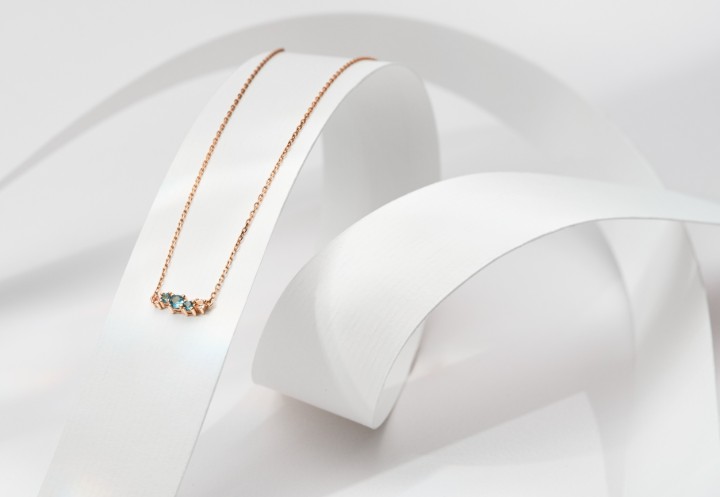Obrázek Náhrdelník LOEE Sparkle z růžového zlata s topazy a morganity