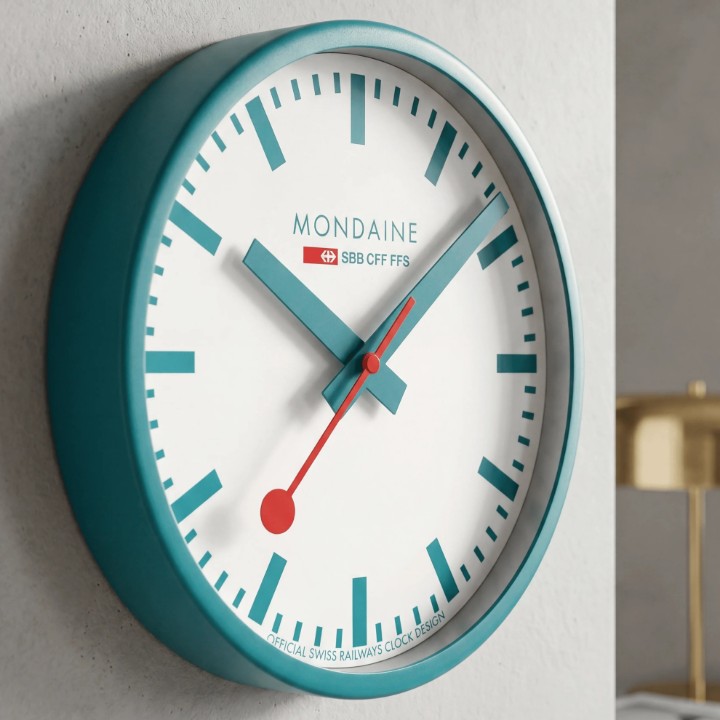 Obrázek Nástěnné hodiny MONDAINE Transformative Teal Limited Edition